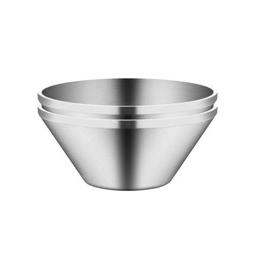

IMEEA Noodle Bowls, Ramen Bowls, Cold Noodles, Double-Layered Bowls, Soba, Stainless Steel, Set of 2 (23cm)