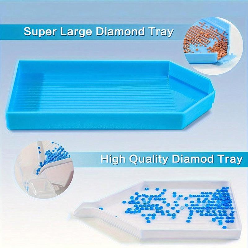 Gör-det-själv Blå Multikombination Diamantmålnings Tillbehörsset Diamantmålningsverktyg Blå Roller och Diamantbroderilåda