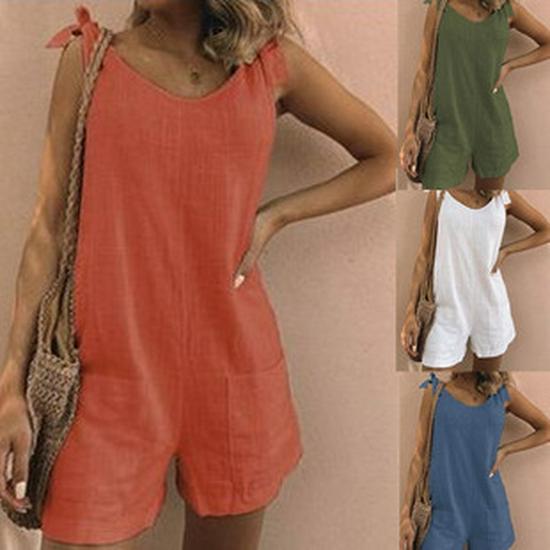 Large Cotton Linen Printed Summer Dress - Women's Loose Fit, Round Neck with Pockets.