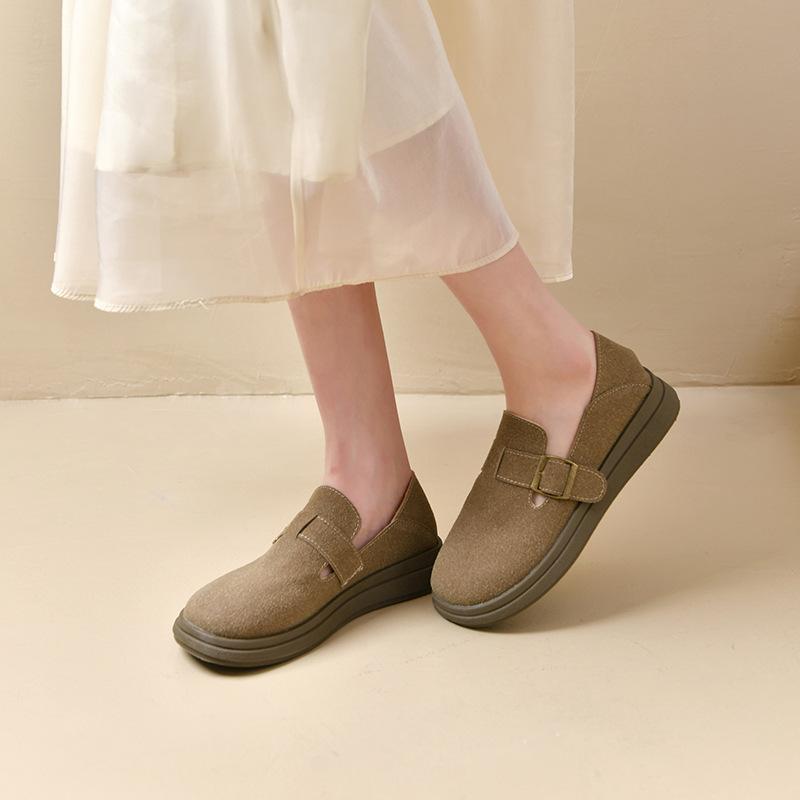 Retro Plano Femenino Primavera A Pisotón Dos Tendencia de Uso Boca Poco Profunda Zapatos Individuales Moda Femenina Zapatos de Verano para Mujer Transpirables para Clima Cálido