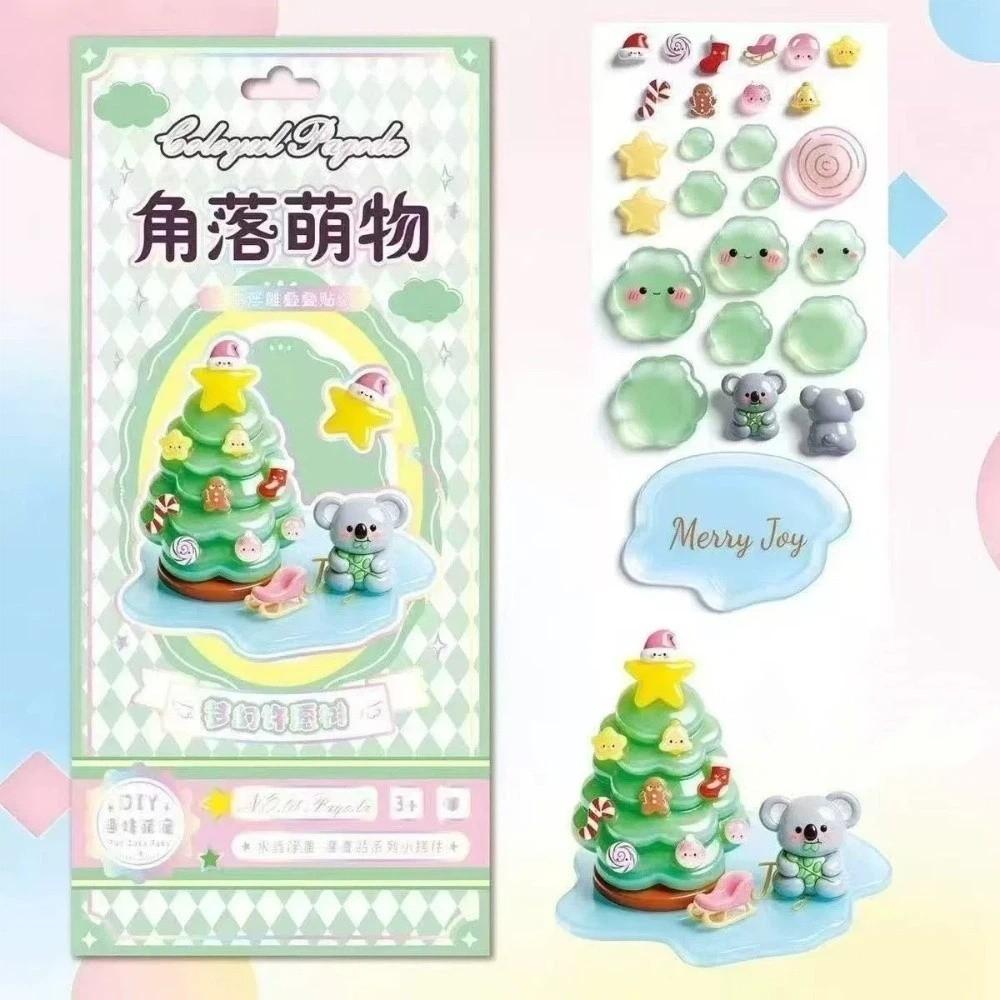Drop Glue 3D DIY Crystal Stickers Whale Relief Ornament Stickers Cartoon Stacking Stickers  Office