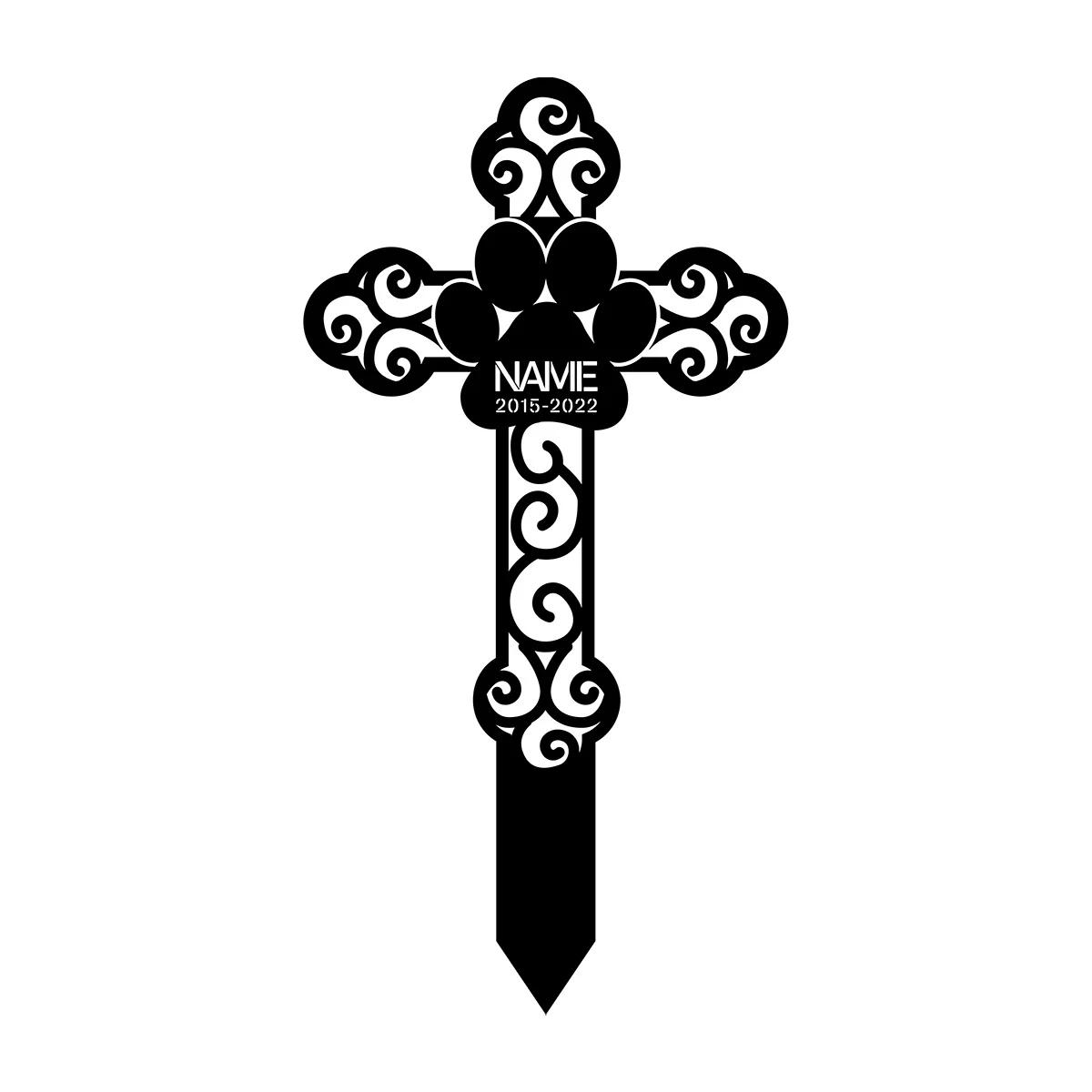 

Personalized Metal Pet Memorial Stake Garden Grave Marker Remembrance Gift чёрный