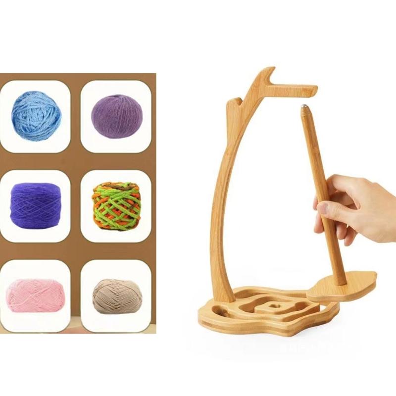 Knitting Yarn Holder Wood Yarn Holder Rotating Thread Spool Yarn Stand Magnetic Yarn Dispenser for Crocheting Knitting