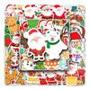50pcs Xmas Santa Claus Waterproof Reusable Graffiti Stickers For Luggage Case Decor