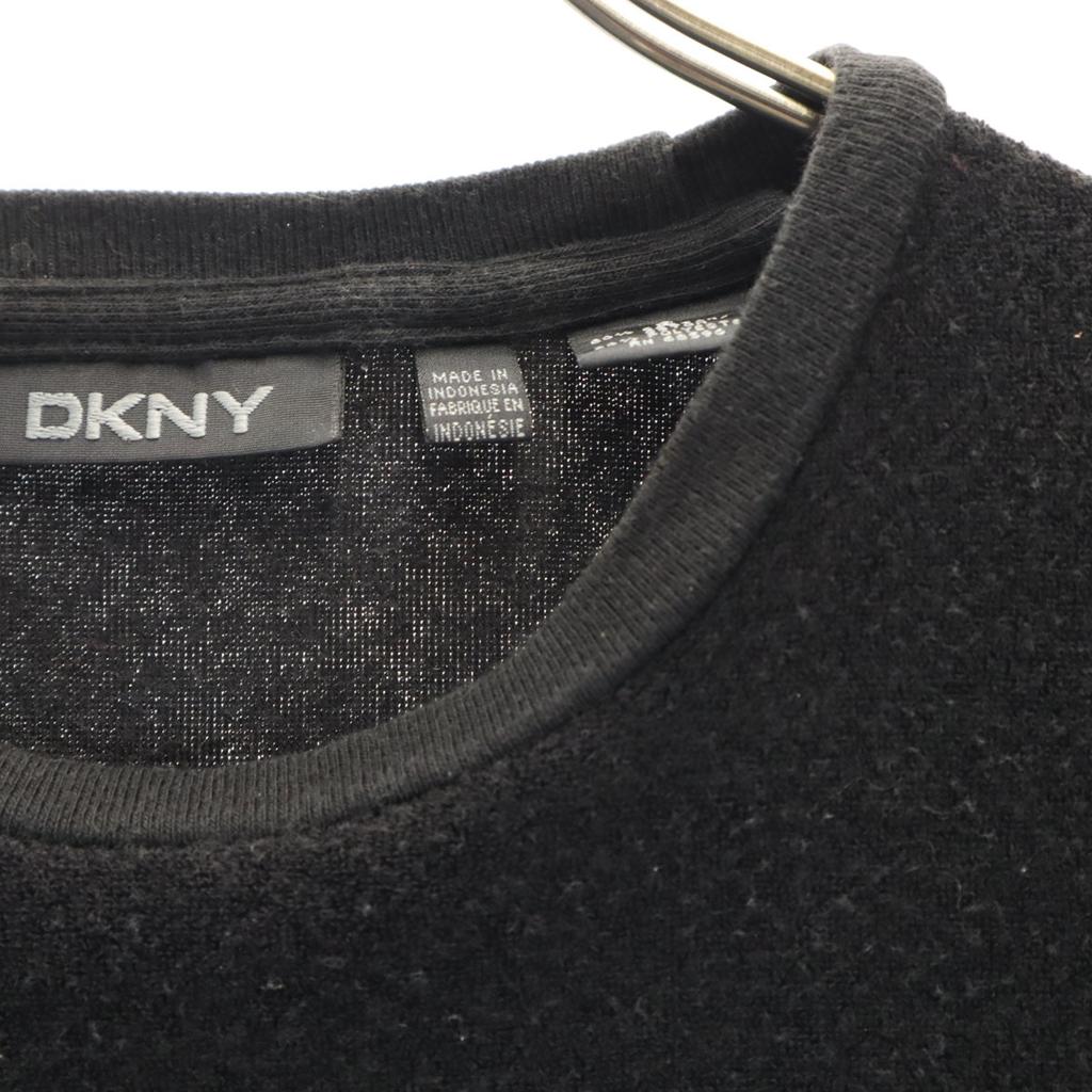 DKNY DONNA KARAN NEW YORK Short Sleeve Pile Ground T-shirt S Black Plain Men's Used
