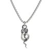Vintage Coiled Snake Pendant Necklace Stainless Steel Gothic Punk Jewelry for Men Women