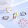 Fashion Jewelry 925 Sterling Silver Colorful Crystal Stud Earrings For Women Romantic Earring Brincos Pendientes