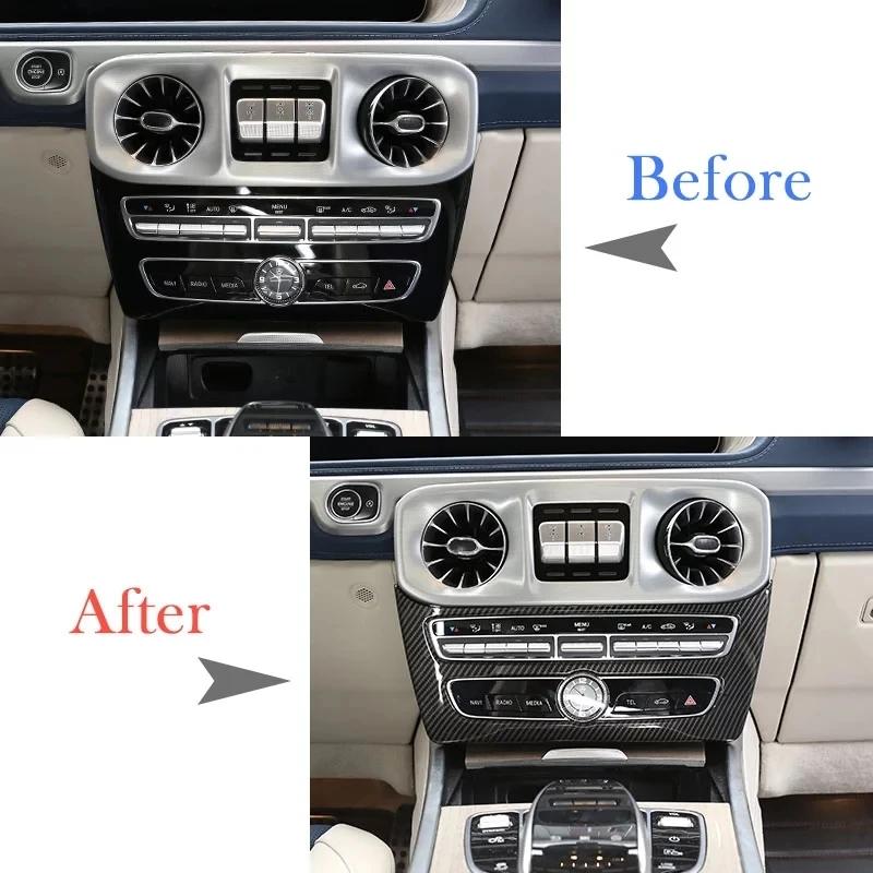 Carbon Fiber Style ABS Car Styling Center Control Mode Frame Trim Sticker For Mercedes Benz G Wagon G Class W463 Car