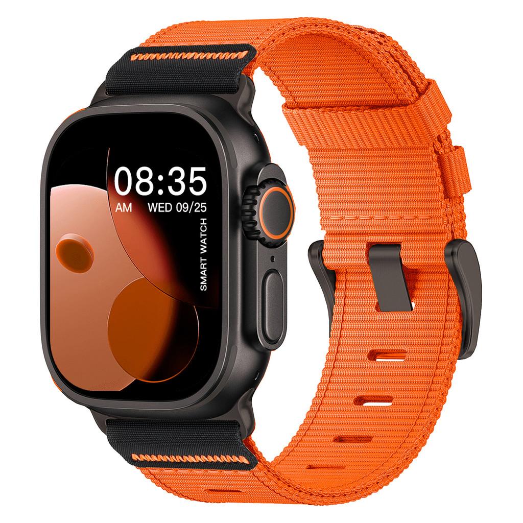 

Спортивный нейлоновый ремешок для Apple Watch Series 11/10 46мм 42мм Ultra 3/2/1 49мм 45мм 44мм 40мм 41мм 38мм Для iWatch Series 9 8 7 38-40-41-S10-11 42 M оранжевый