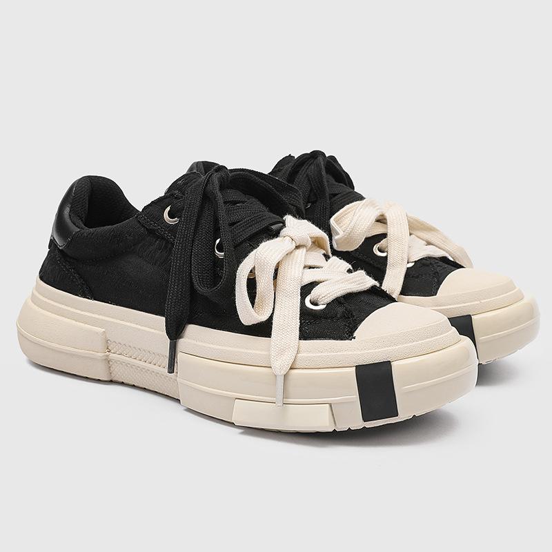 Fashion men's Sneaker Large Size Mixed Colors Canvas Sport Unisex Shoe Height Increase Platform Round Head All Match Leisure Trainers