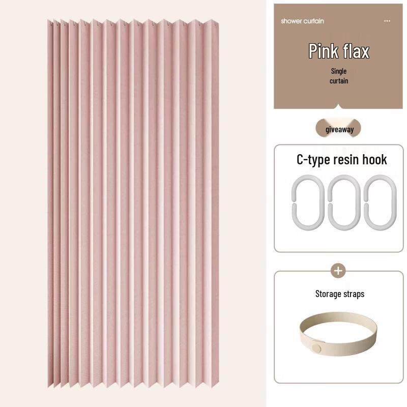 Yicang Magnetic Folding Waterproof Shower Curtain Set