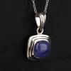 Tanzanite Cushion Pendant 925 Sterling Silver Rhodium Jewelry Gift for Her