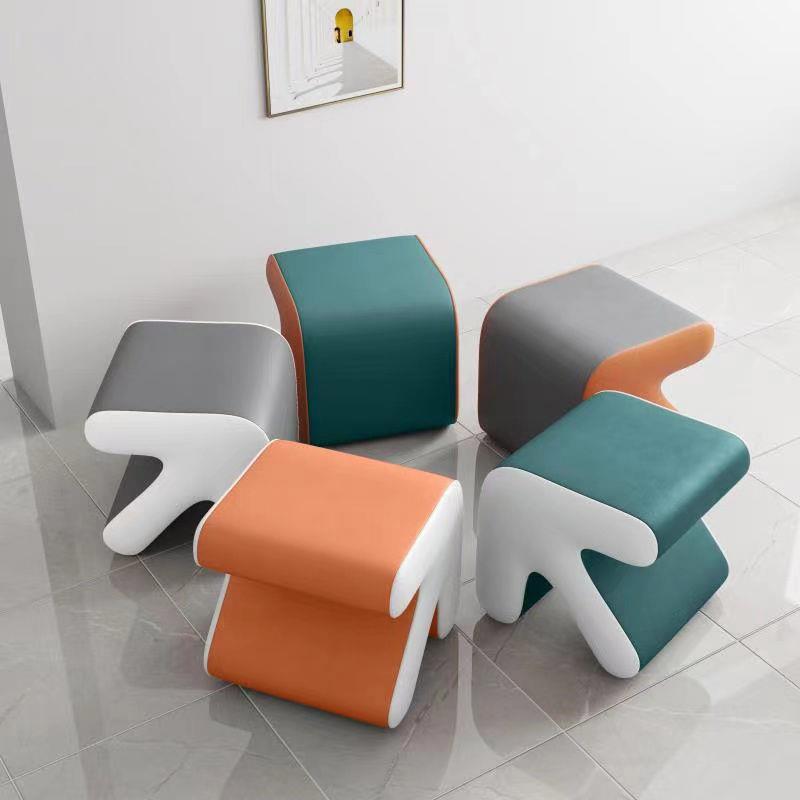 Light Luxury Stool Dual Use Multiple Colors Chairs Hallway Ottoman Living Room Furniture for Both Adults and Children