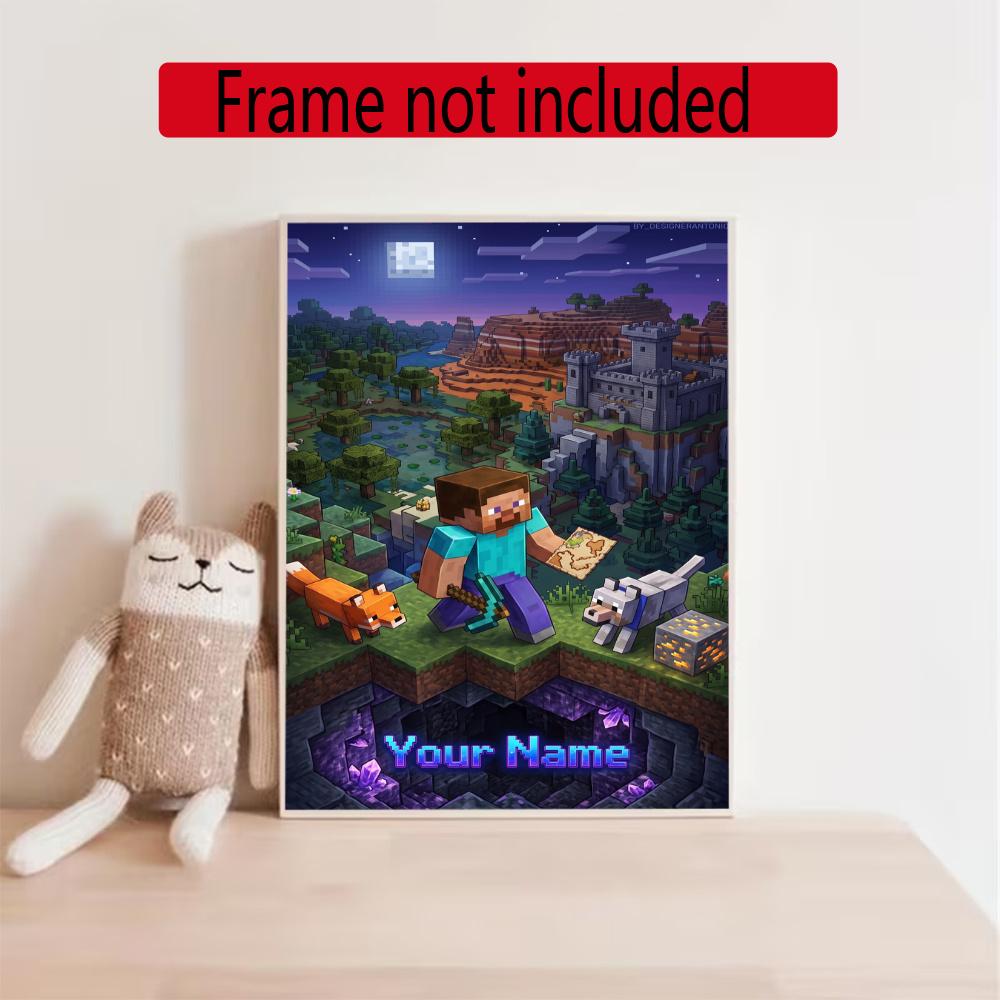 Minecraft Customize Text Diamond Painting Round Diamond Mosaic Suitable For Beginners Diamond Painting Rhinestones Gift Frameless