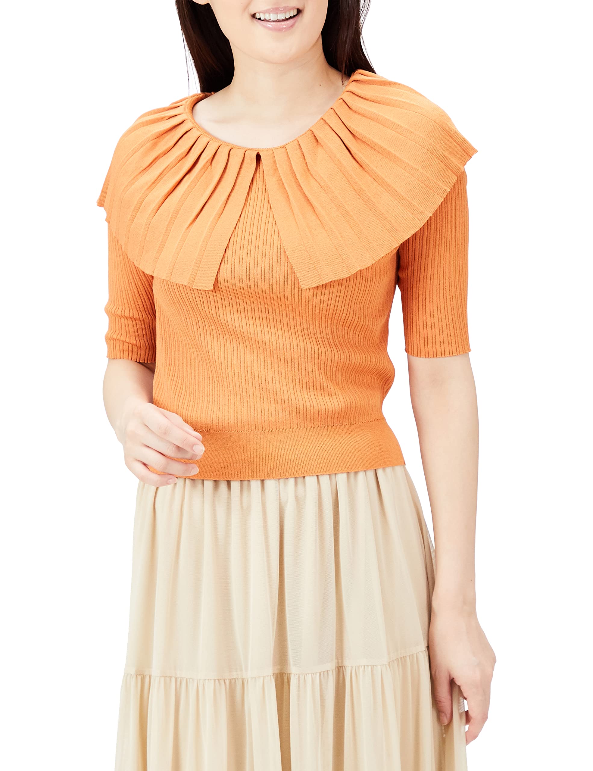 

Jill by Jill Stuart Women s Oversized Collar Knit Sweater, Orange, FR