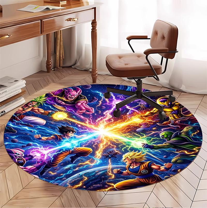Kulatý koberec s motivem DRAGON BALL, Vnitřní/Venkovní rohožka, na piknik, do herny, ložnice, kanceláře, obývacího pokoje, Dekorace do domácnosti, Dárek k narozeninám