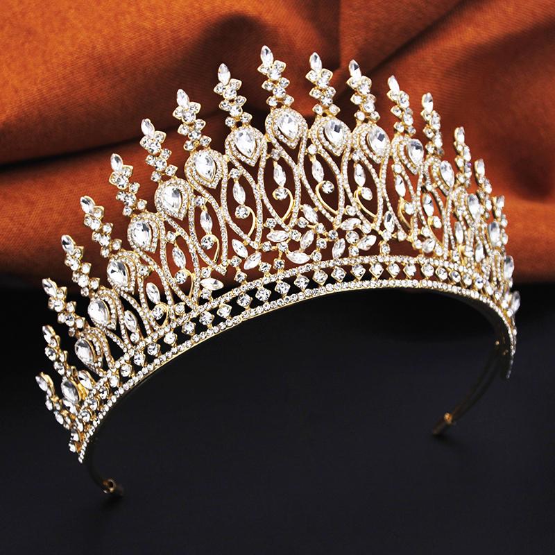 Royal Queen Crown Big Diadem Bride Tiaras and Crowns for Women Wedding Dress Crown Hair Zircon Princess Birthday Headdress