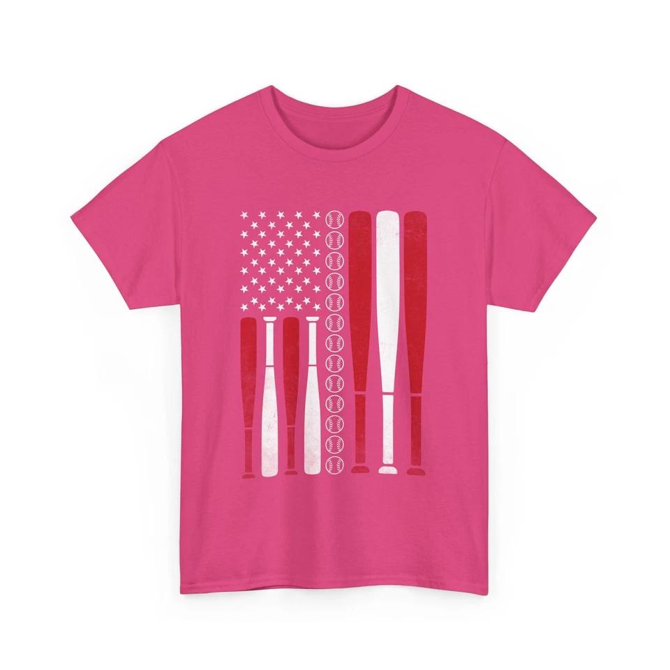 Baseball T-Shirt | Funny Baseball Fan Tee | USA Flag Baseball Fan Tee 4 3XL
