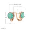 New Emerald Round Cut Zircon Drop Earrings For Women Luxury  Rose Gold Color Wedding Accessories Fine Daily Jewelry