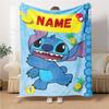 Custom Name Lilo & Stitch Floral Adventure blanket for Couch & Bed, Plush Cozy Fuzzy Blanket Super Soft & Warm Blankets for Fall and Winter. 0908407