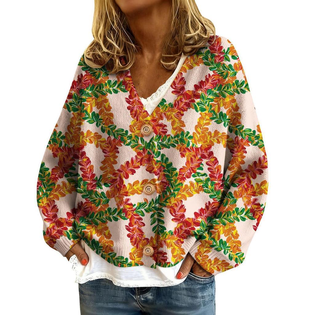 Shengmiao Women's 3D Print Cardigan: 2026 Early Spring/Autumn Knitwear