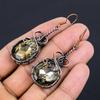 Smoky Topaz Earrings Gemstone Jewelry, 999 Copper Wire Wrapped Earrings, Handmade Beautiful Jewelry Earrings