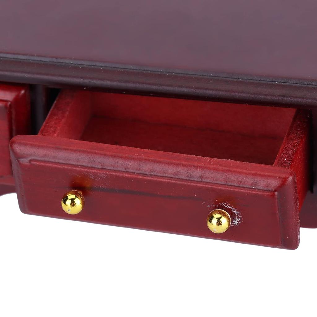 1:12 Dollhouse Miniature Desk, Mini Wooden Dollhouse Table Furnishings Accessories, 9.5 X 6.3 X 4cm/3.7 X 2.5 X 1.6in