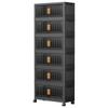 Foldable Plastic Storage Box with Wheels - Multi-layer Organizer Cabinet for Bedroom and Bedside