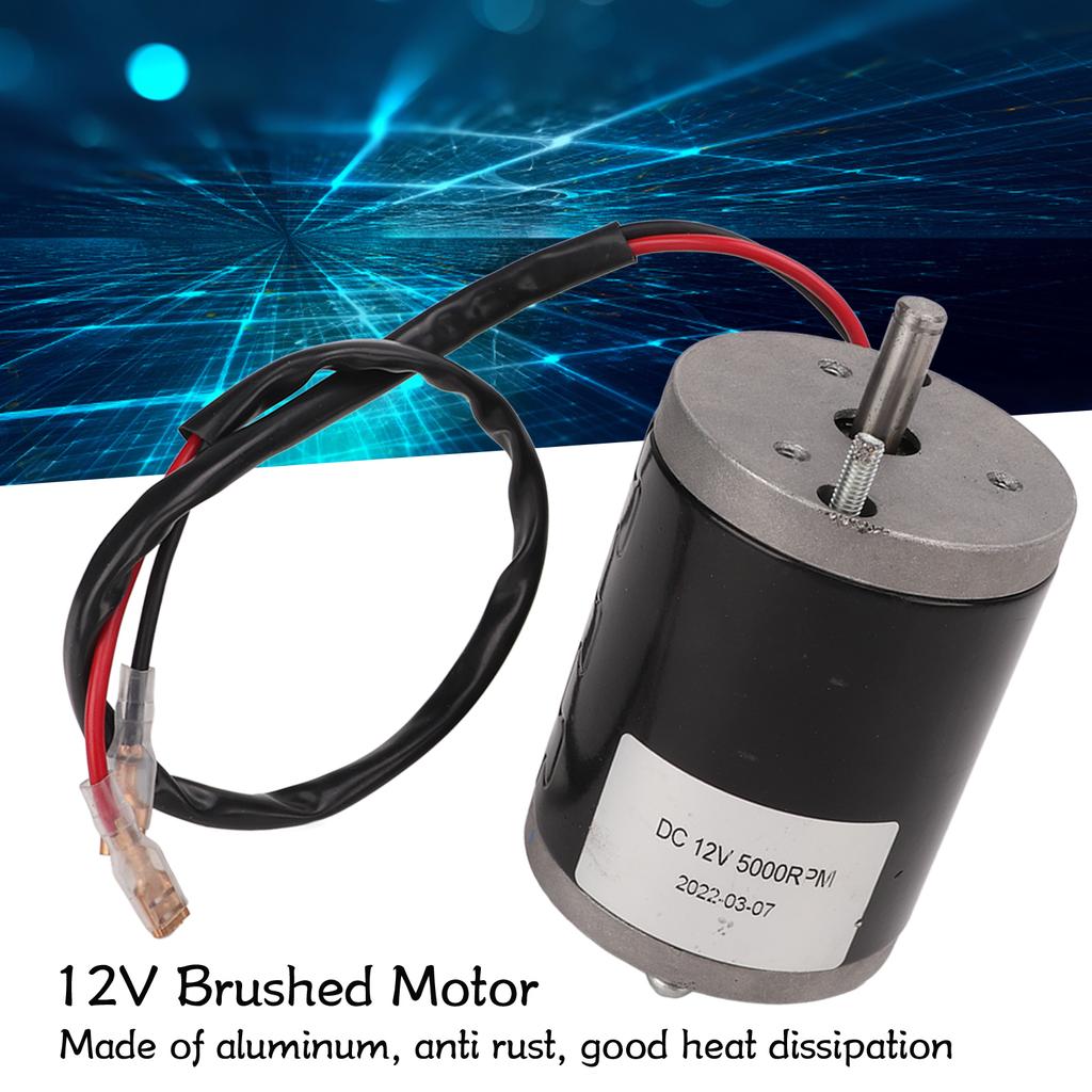 12V 120W Brushed Motor High Speed 5000RPM Small Brushed Motor with D Shaft for Electric Scooters Motorcycles DIY Generator