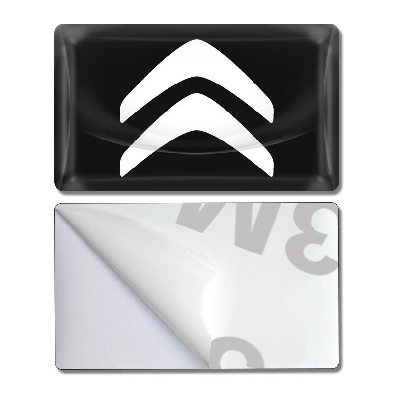 DBGO4 2/5/10 Stück Carbonfaser Lenkrad Auto Logo Emblem 3D Aufkleber für Citroen C1 C2 C3 C4 C5 C6 C8 C4L DS3 DS4 DS5LS DS6
