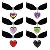 Fashion Velvet Choker Heart Crystal Pendant Necklaces Black Velvet Clavicle Chain Necklace Simple Velvet Women Jewelry