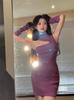 Neck Sexy Slanted Shoulder Hollow Sleeveless Dress Women's Summer New Semi-high Neck Hip Wrap Tight High Waist Short Skirt Tide