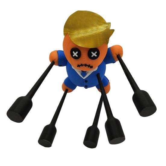 Voodoo Doll Gag Gift 3D Printed Voodoo Doll Figurine with Pins Desk Ornament Stress Relief Toy Prank Gift for Men Women