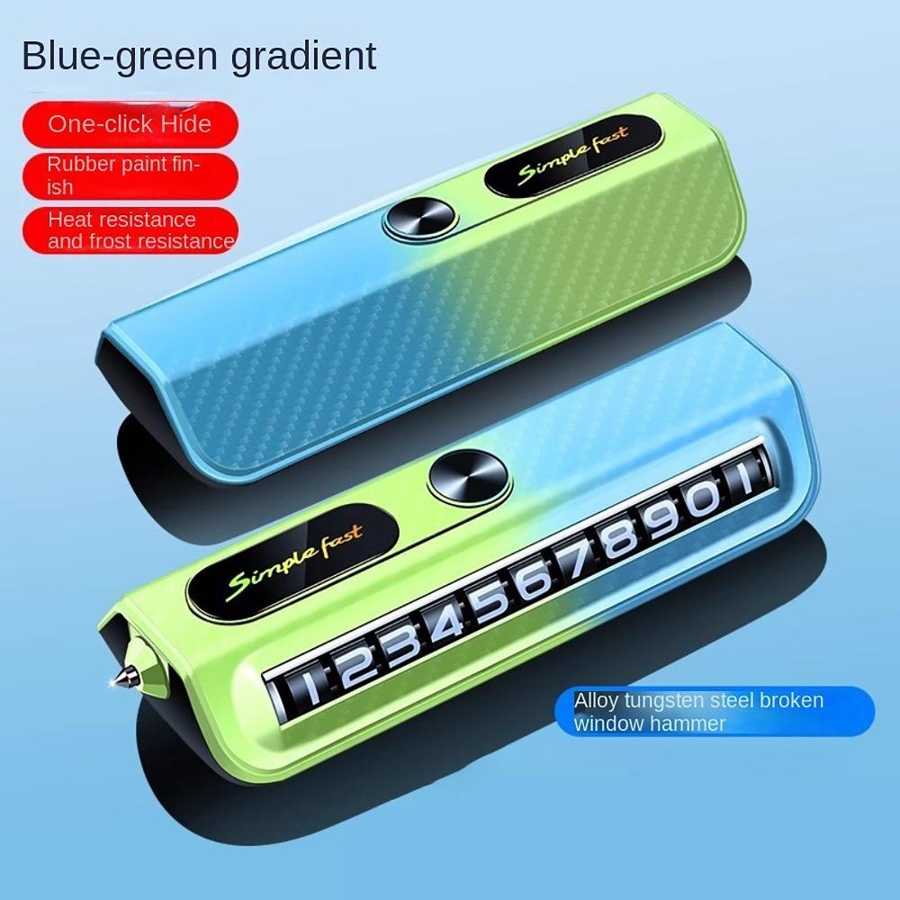Roller Dial Phone Number Plate with Window Breaker Temporary Parking Card  For Car
