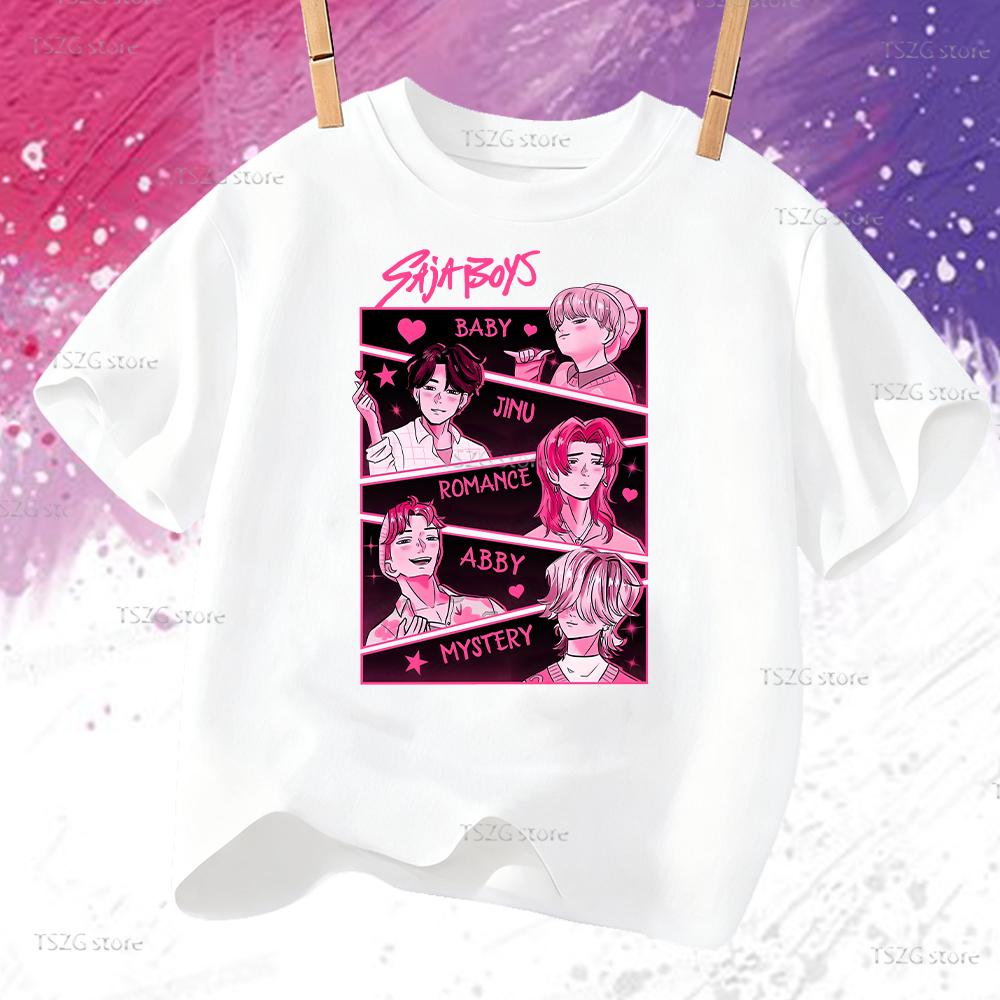 Fashion Printed Loose Short Sleeve Casual Top Crew Neck T-Shirts Boys