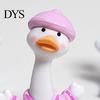 Small Animal Decoration 4Pcs Mini Cartoon Duck Figurines, Cute Polka-dot Pajamas Statues, Multi-functional Car Accessory Macaron Ornaments for Console