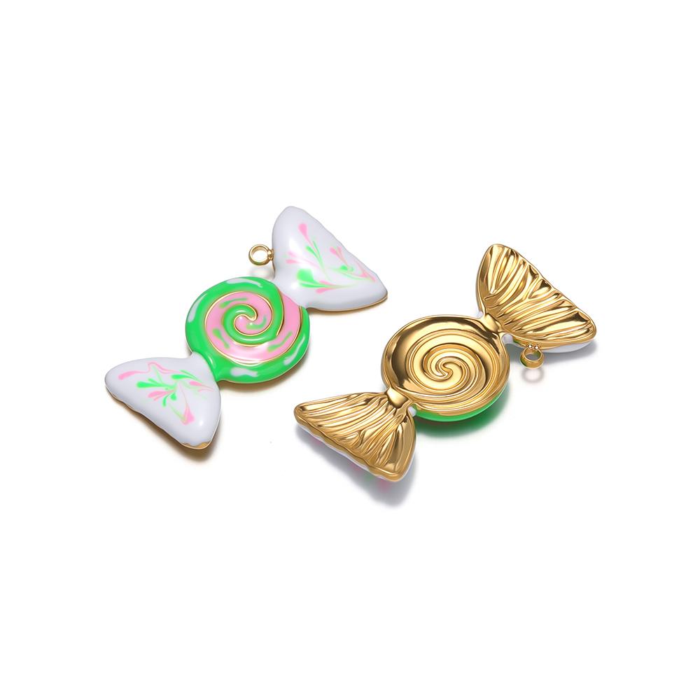 4pcs Stainless Steel Enamel Candy Charms for Children Necklace Kids Pendants DIY Jewelry Earrings Making Bracelet Supplies