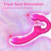 Remote Control Double Ended Dildo Vibrator 5 Flapping 10 Vibrating Vagina G Spot Anus Vagina Stimulator Lesbian Sex Toys for Woman Couples Masturbator
