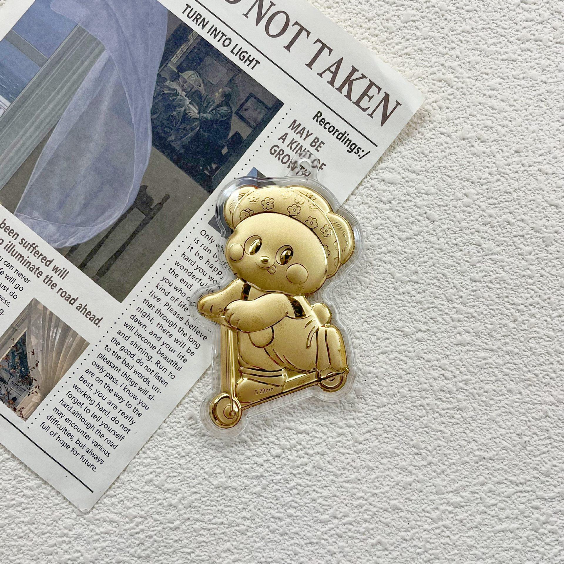 

999 Pure Gold Bear with Hat - Cartoon Pendant Mobile Phone Charm & Ornament, Perfect Gift