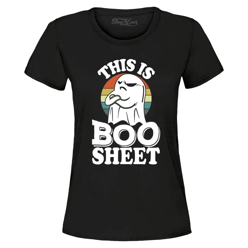 This Is Boo Sheet Women's T-Shirt Funny Halloween Ghost Humor Shirt