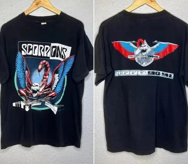 

1990 Scorpions Tour 9091 Crazy World 90s 2 Side Black Unisex Tshirt Unisex T-Shirt XL