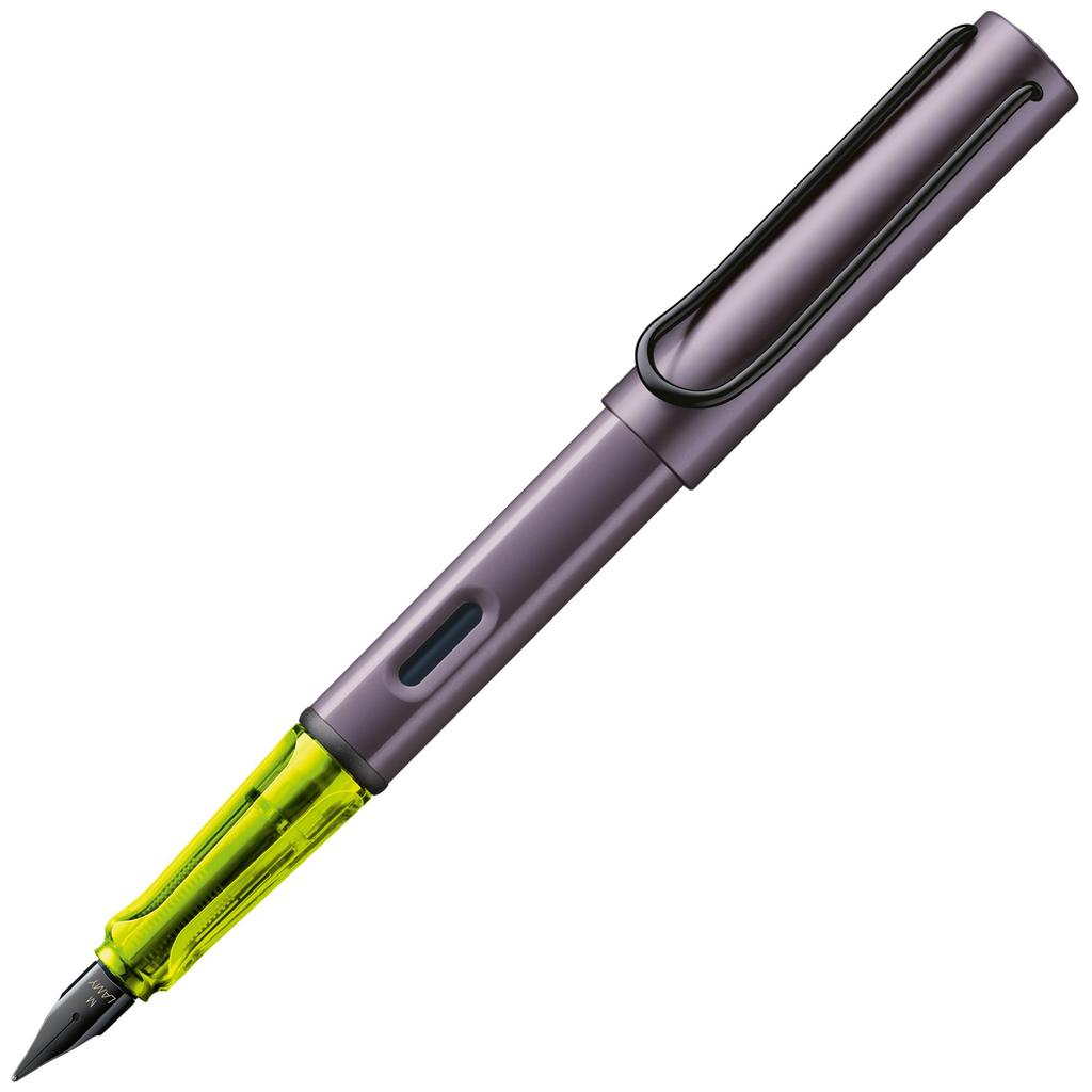 LAMY AL-STAR Aubergine - F-size Fountain Pen with Ergonomic Grip and Polished Steel Nib - Lightweight Aluminum Body - Includes LAMY T10 Blue Cartridge