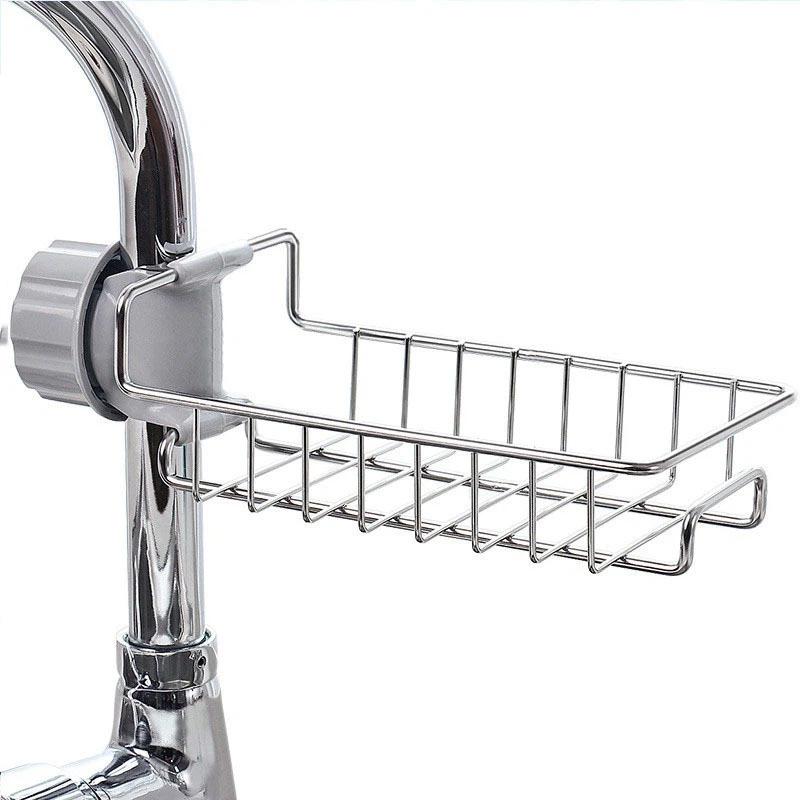 Kitchen Stainless Steel Sink Drain Rack Sponge Storage Faucet Holder Soap Drainer Towel Rack Shelf Organizer Kitchen Accessories