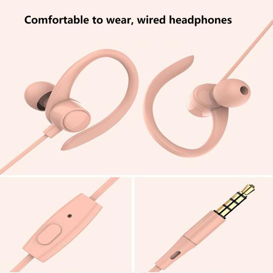 Wired Earbud Sensitive Ergonomic 3.5mm Stereo Noise Reduction Ear Hook Earbud for Recording