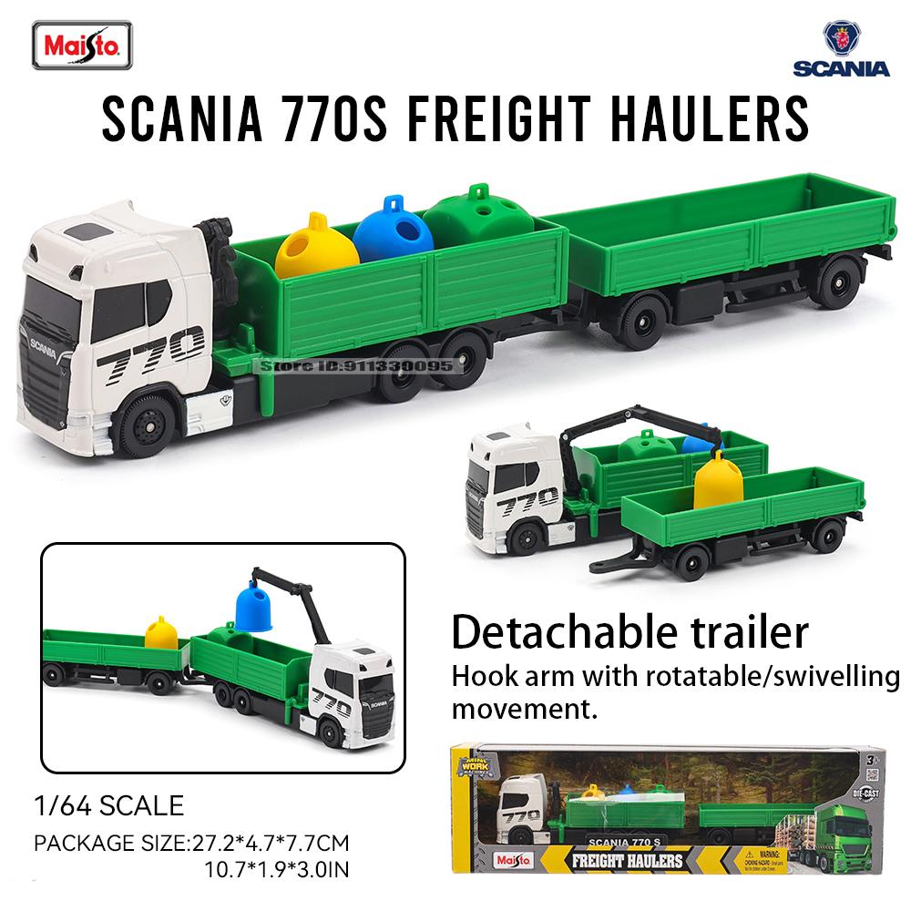 Maisto 1:64 SCANIA 770 S Volvo Gaffeltruck Transportkjøretøy Gravemaskin trykkstøpt presisjonsmodellbil Modellsamling gave