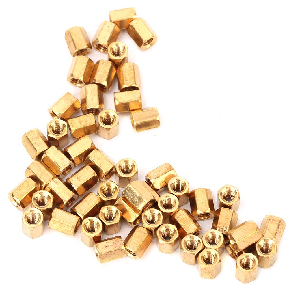 50 Stück Messing M3*6mm Hohl Doppelpass Leiterplatten Abstandshalter Sechskant Distanzstück