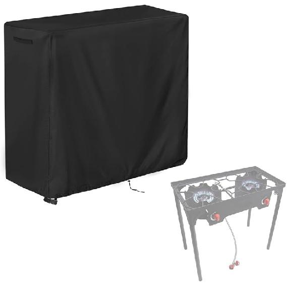 Double Burner Stove Cover Fit for Gas One / for ROVSUN Propane Double Burner, Waterproof Outdoor Camping Cooking Stove Propane 2 Burner Stove Cover, 31x16x29 inch