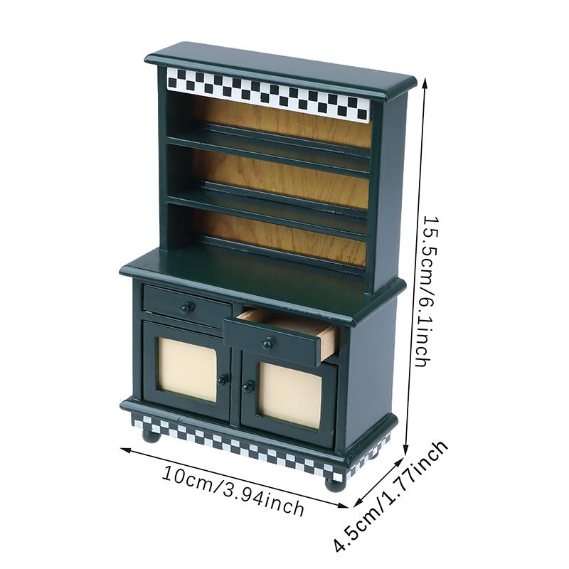 1:12 Dollhouse Miniature Wooden Display Cabinet Cake Candy Cabinet Storage Rack Organizer Display Shelf Stand Store Scene Model