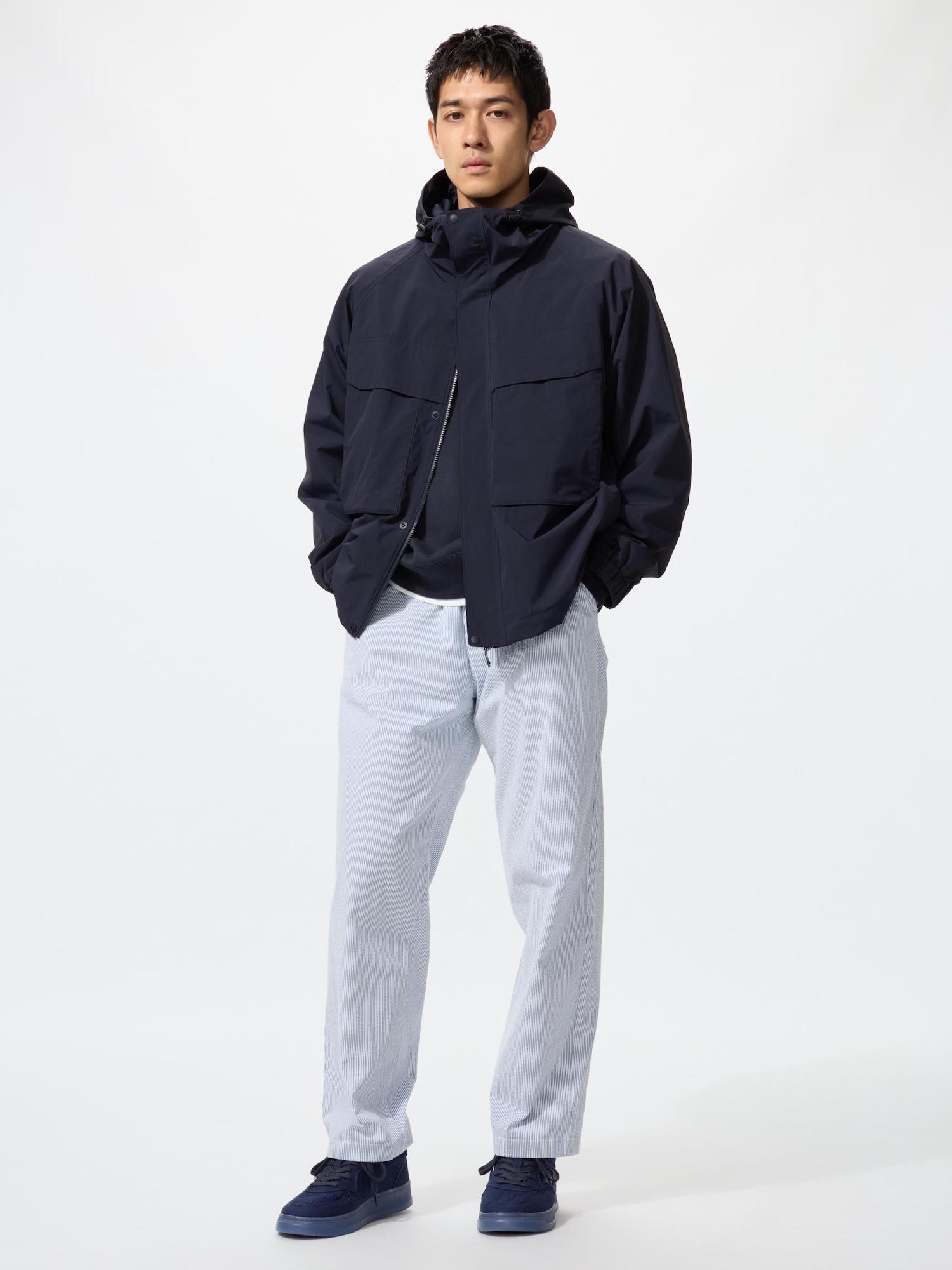 Uniqlo Эластичные брюки по щиколотку из ситца 64 BLUE/MEN S