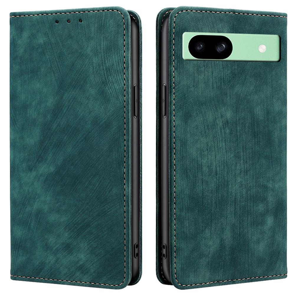 

For Google Pixel 8a Wallet Case RFID Blocking Stand Leather Phone Cover Green
